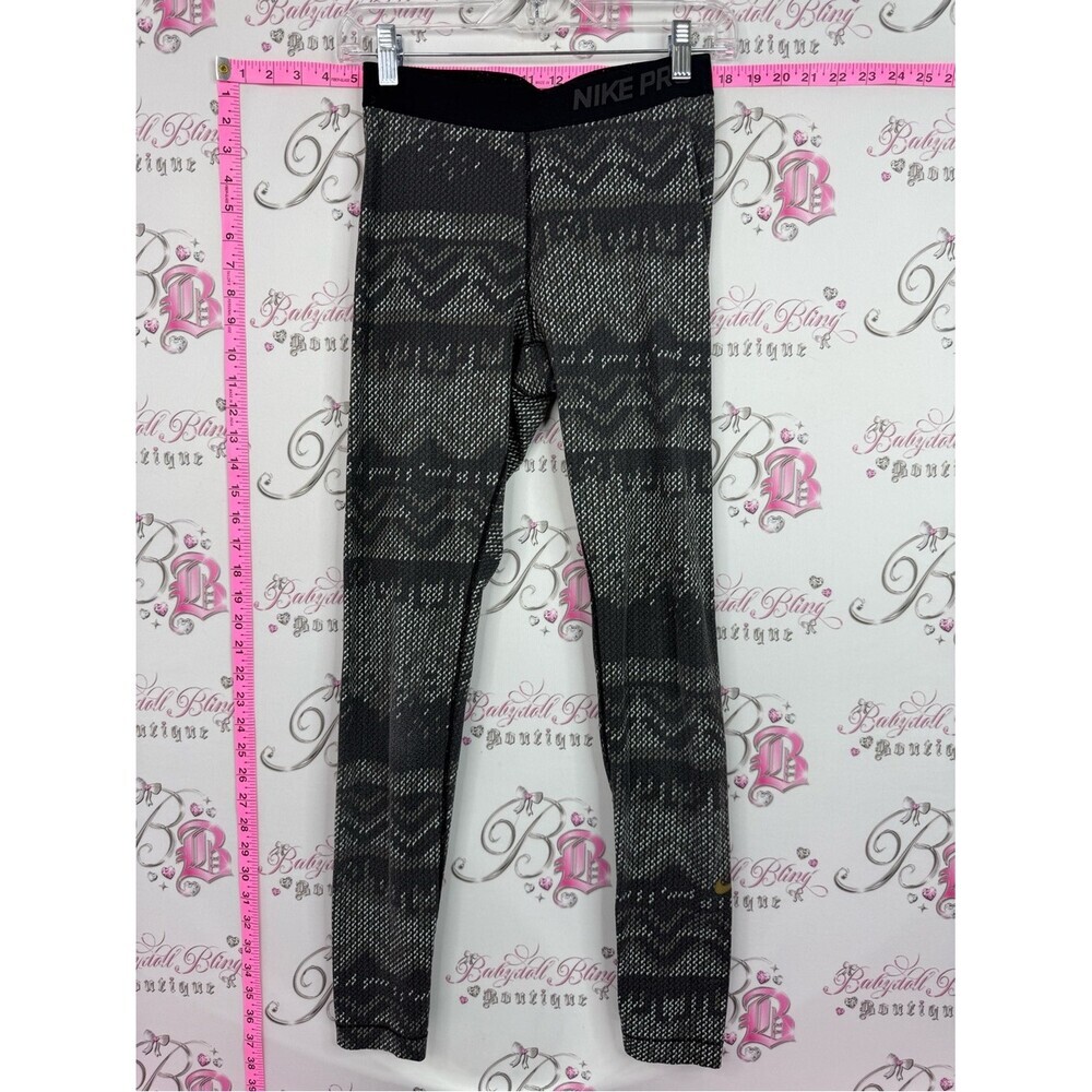 Nike pro dri fit leggings tights Black & Dark Gray Patterned Pro Leggings